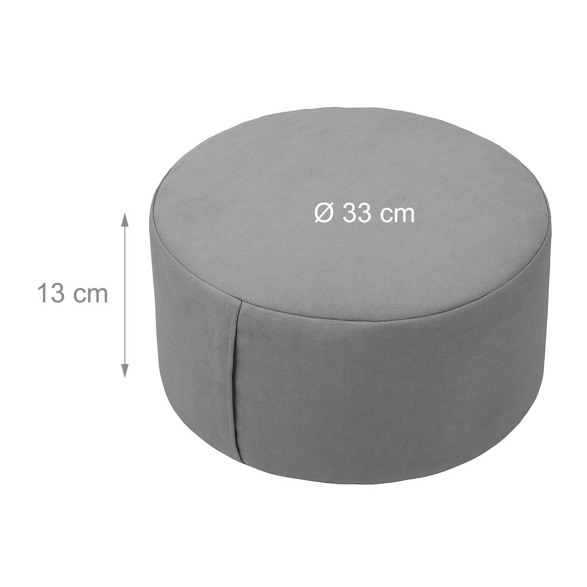 MEDITATIONSKISSEN - Grau, Naturmaterialen/Textil (33/33/13cm) - Relaxdays