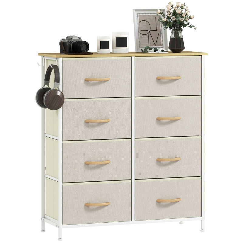 KOMMODE mit verstellbaren Einlegeböden, 86 x 30 x 94,5 cm, Beige, Stahl - Beige, Metall (86/94.5/30cm) - SONNENH