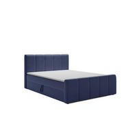 BOXBETT Berg Mit Matratze, Stoff Komodo Marineblau 180x200 cm - Dunkelblau, Holz (180/200cm) - Kaiser Möbel