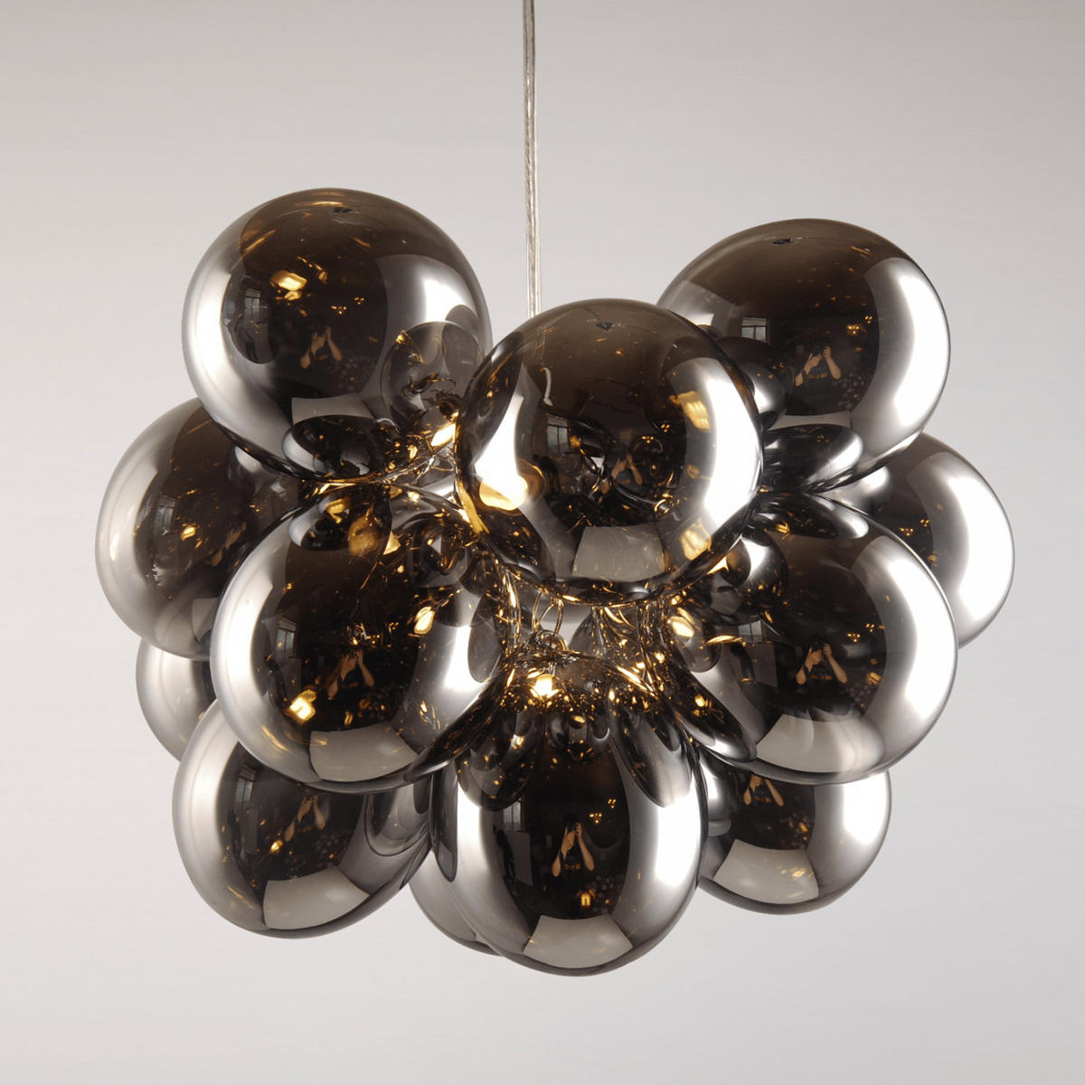 HÄNGELEUCHTE Bartali, Rauchgrau, 40cm - Grau, Glas (40/40/28cm) - KOSILUM