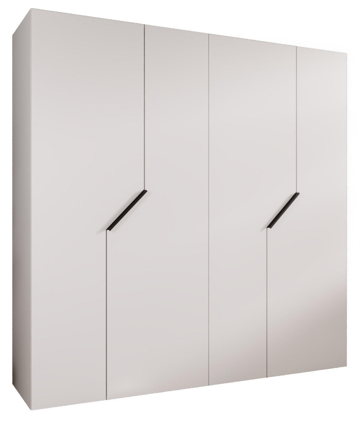 DREHTÜRENSCHRANK 202/200/52 4-türig - Schwarz/Weiß, Holz/Metall (200/202/52cm) - Abiks Möbel