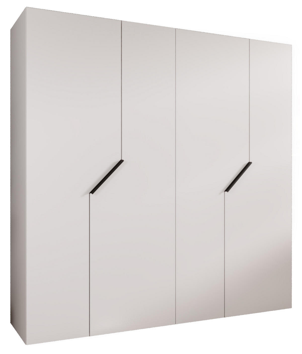 DREHTÜRENSCHRANK 202/200/52 4-türig - Schwarz/Weiß, Holz/Metall (200/202/52cm) - Abiks Möbel