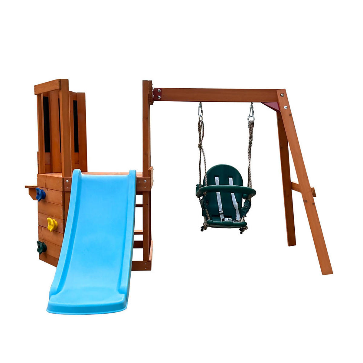 SPIELTURM ROMI - Größe: 199 x 116 cm - Naturfarben, Holz (199/116/216.5cm) - Home Deluxe