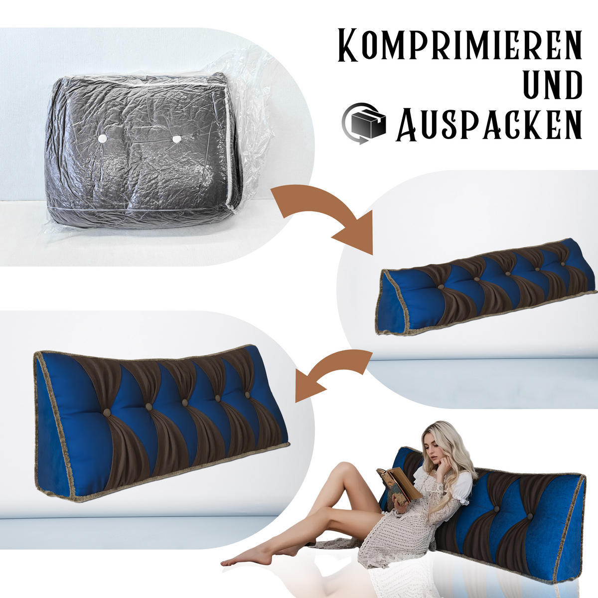 RÜCKENKISSEN Samt Ergonomisches Design Olivgrün 140cm - Grün, Textil (24/140cm) - Vercart