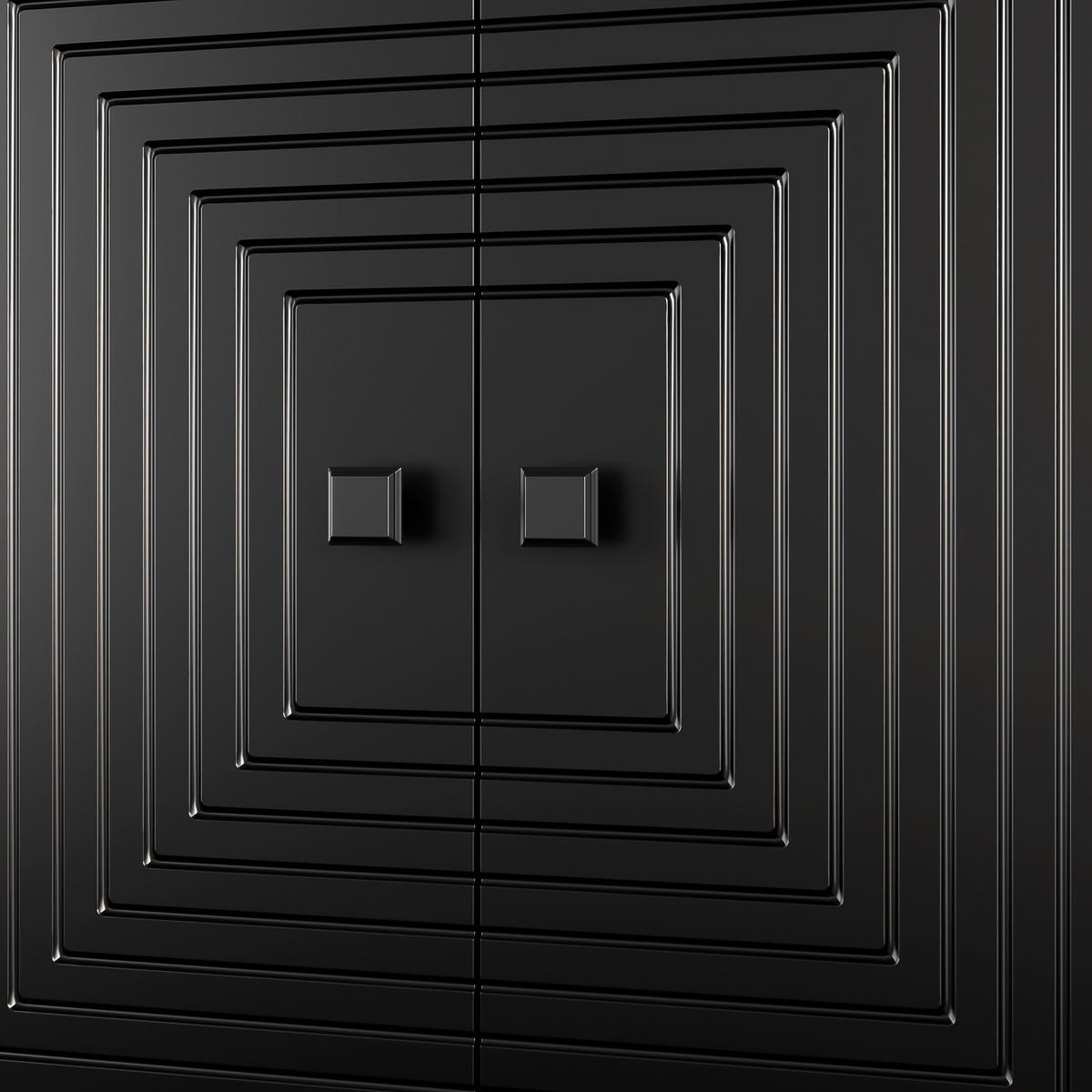 AUFBEWAHRUNGSSCHRANK 3 Doppeltüren Schwarz Stauraum Matt - Schwarz, Holzwerkstoff (38/75.5/160cm) - FLIEKS