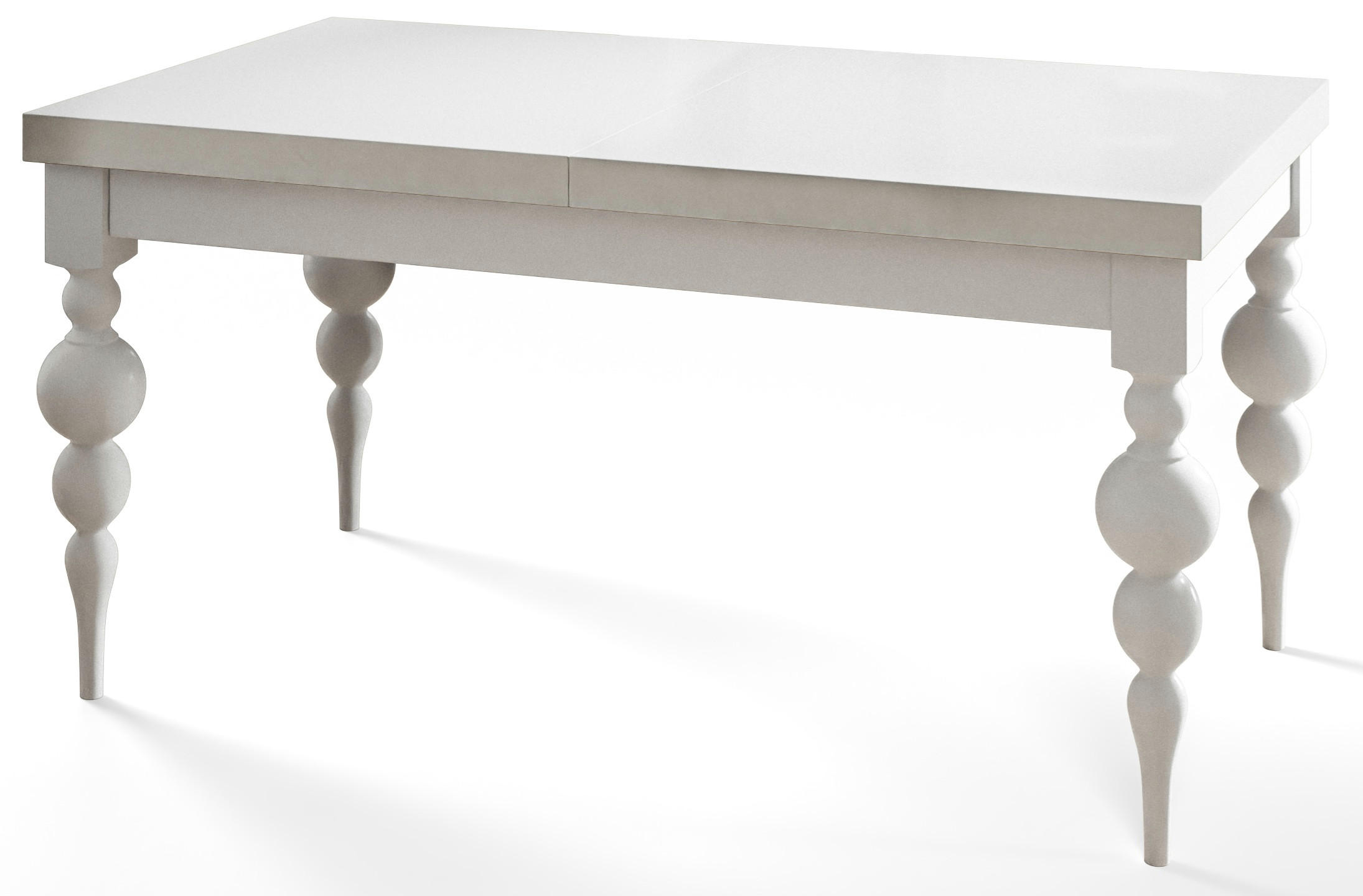 ESSZIMMERTISCH LENA, ausziehbarer Tisch 200-300X100X78,5 cm, Farbe: Weiß, mit Tischbeinen in Farbe Weiß - Weiß, Holzwerkstoff (200/100/79cm) - Alpi-Möbel
