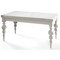 ESSZIMMERTISCH LENA, ausziehbarer Tisch 120-160X80X78,5 cm, Farbe: Weiß, mit Tischbeinen in Farbe Weiß - Weiß, Holzwerkstoff (120/80/79cm) - Alpi-Möbel