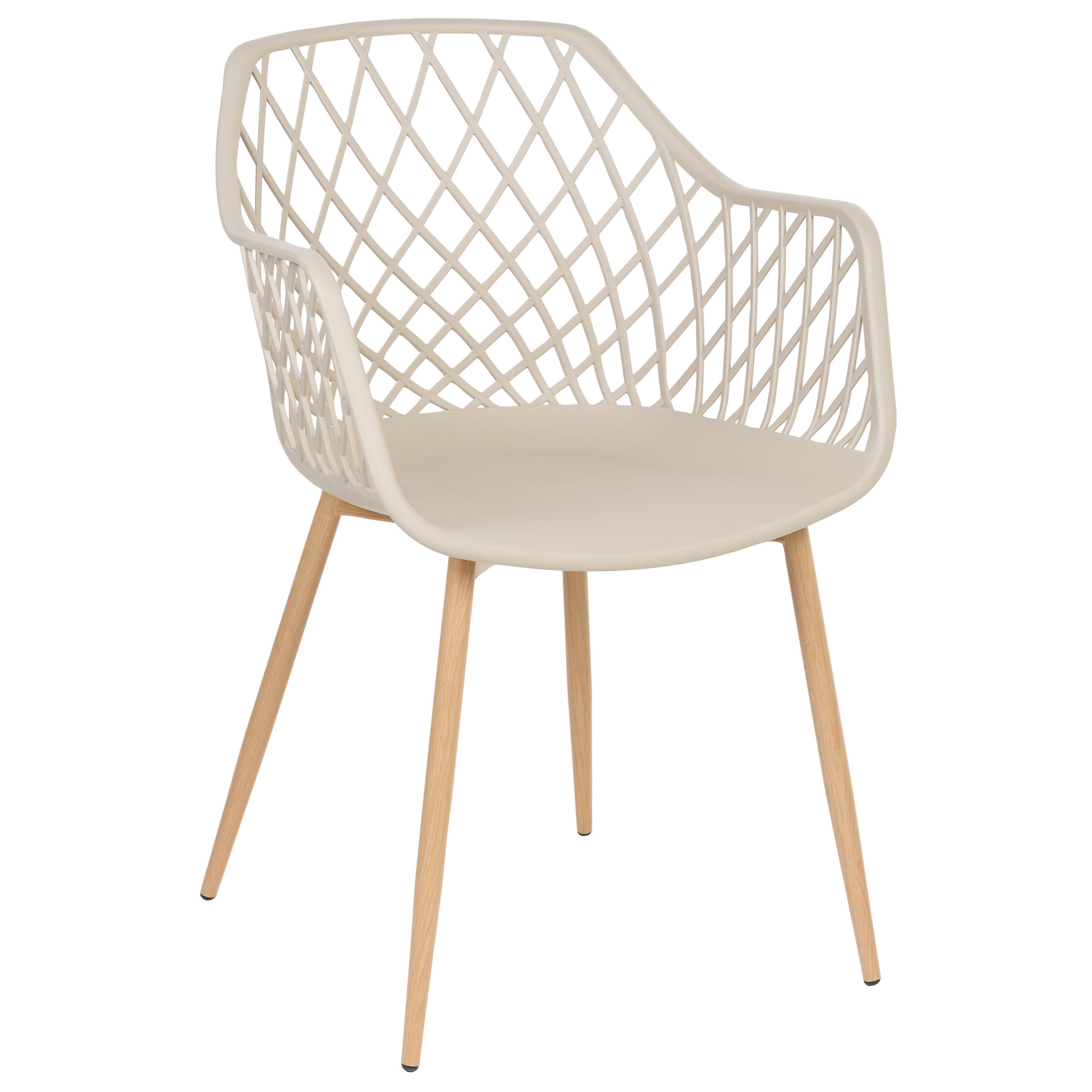 ESSZIMMERSTUHL 2er-Set Kunststoff Beige Nashua - Beige, Kunststoff/Metall (50/86/51cm) - Beliani