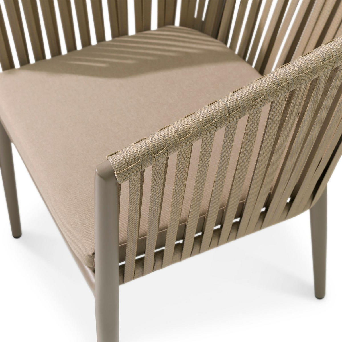 GARTENSTÜHLE ISOLA 6ER-SET - Braun, Textil/Metall (56/78/62cm) - IDIMEX