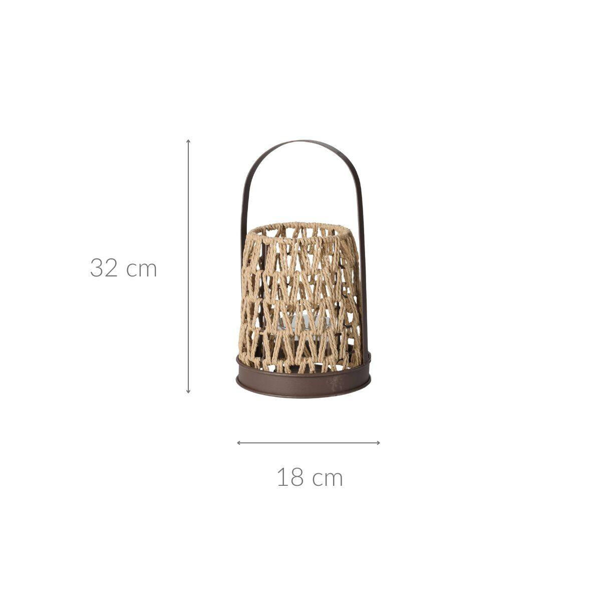 LATERNE 18/32 cm - Beige, Glas (18.5/18.5/32.5cm) - Home Styling Collection