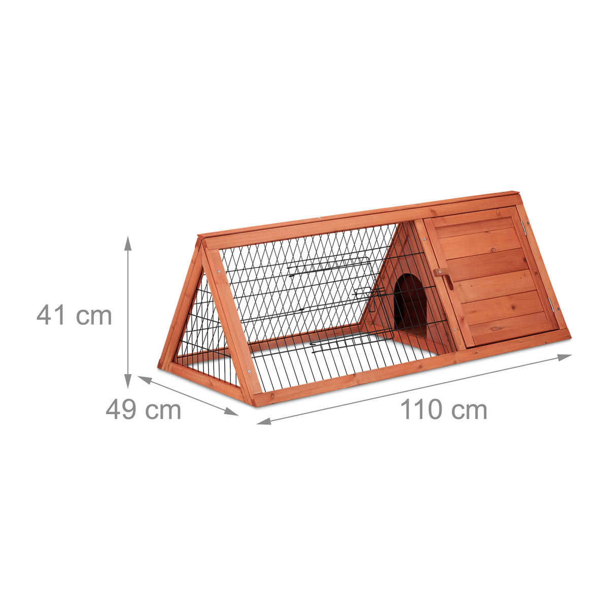 HASENSTALL - Hellbraun, Holz/Kunststoff (110/41/49cm) - Relaxdays