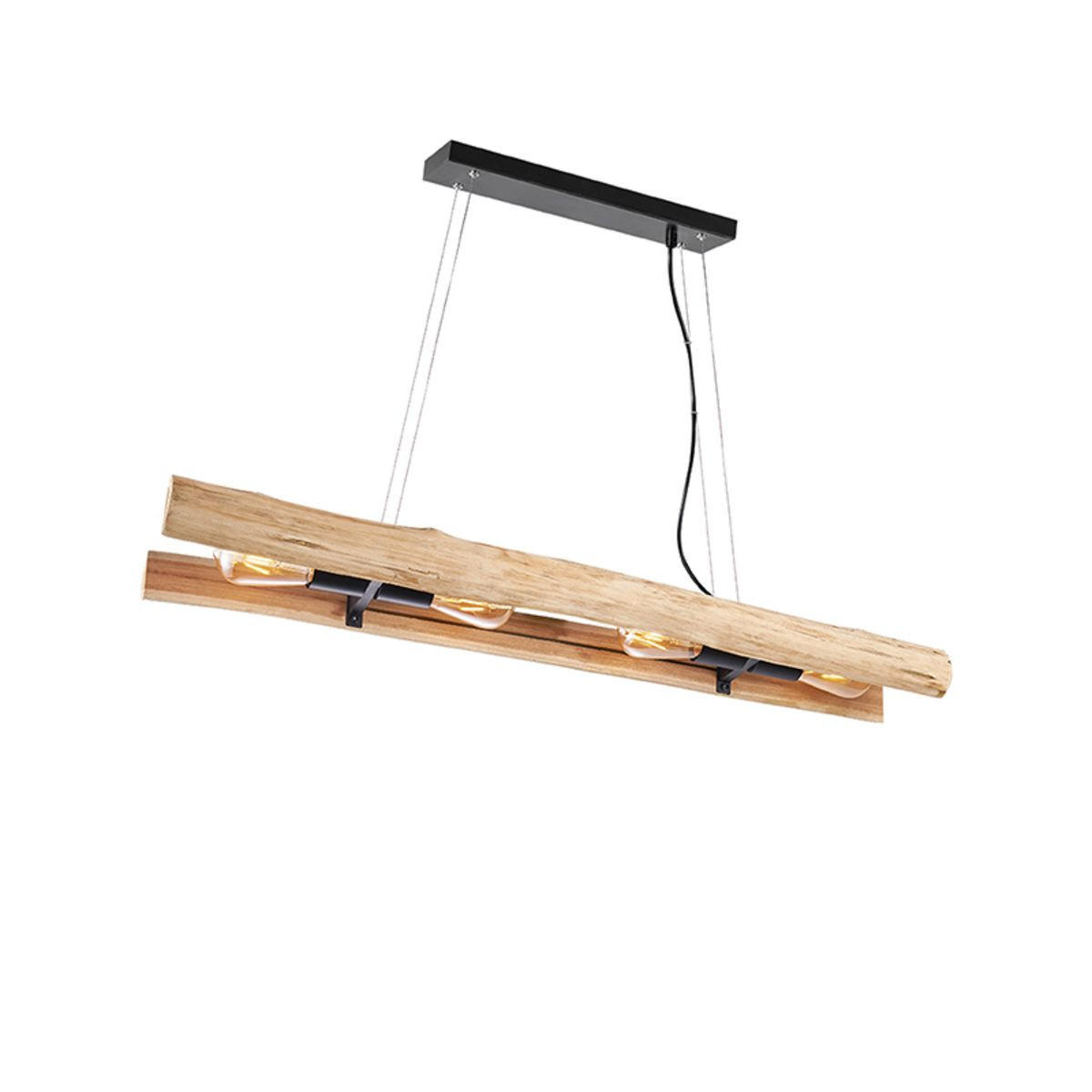 HÄNGELEUCHTE Woody Braun 100/20/150 cm - Braun, Holz (100/20/150cm) - LABEL51