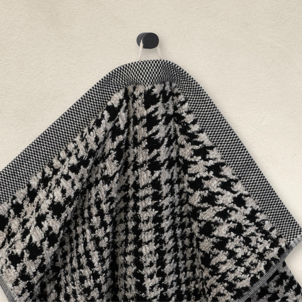 HANDTUCH BROOKLYN - Schwarz/Naturfarben, Textil (50/100cm) - MÖVE