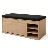 SCHUHSCHRANK Gradia 100/34/50 cm Sitzfläche ausziehbar - Braun, Holzwerkstoff (34/50/100cm) - BOXIMO