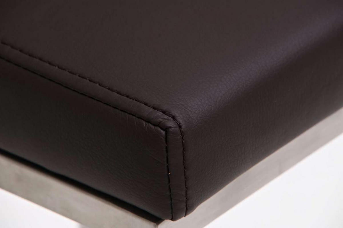 BARHOCKER Lederlook Braun - Edelstahlfarben/Braun, Textil/Metall (42/86/44cm) - CLP