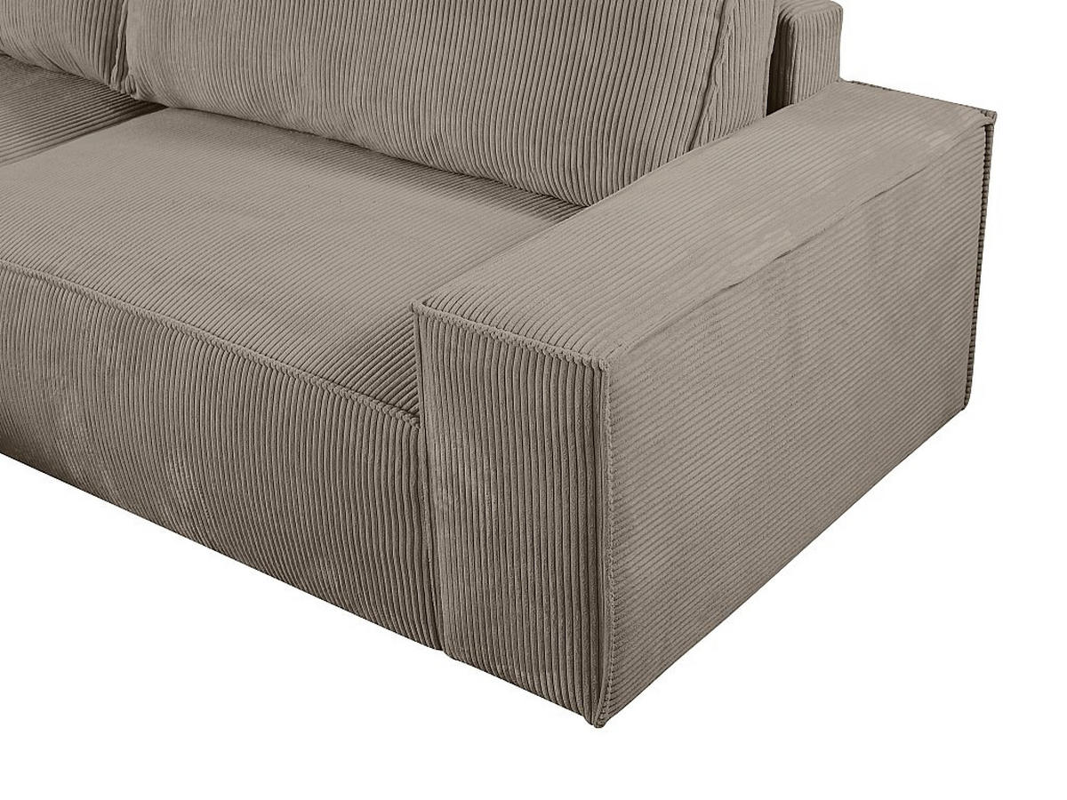 ECKSOFA mit Schlaffunktion - Ecke links - Cord - Taupe - AMELIA - Braun, Textil (167/267cm) - Vente-Unique
