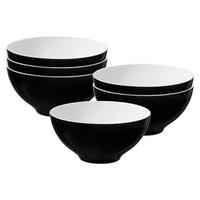 SCHÜSSELN Life Fashion Glamorous Black ø 15,5 cm 6er Set - Schwarz, Keramik (15.5cm) - Seltmann Weiden