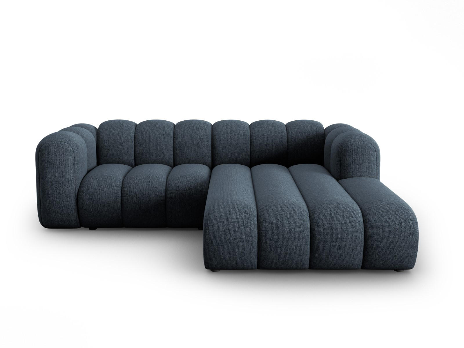 ECKSOFA modular rechts Lupine aus Chenille-Stoff königsblau 3 Sitzplätze - Dunkelblau, Textil (177/230cm) - Micadoni
