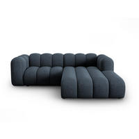 ECKSOFA modular rechts Lupine aus Chenille-Stoff königsblau 3 Sitzplätze - Dunkelblau, Textil (177/230cm) - Micadoni