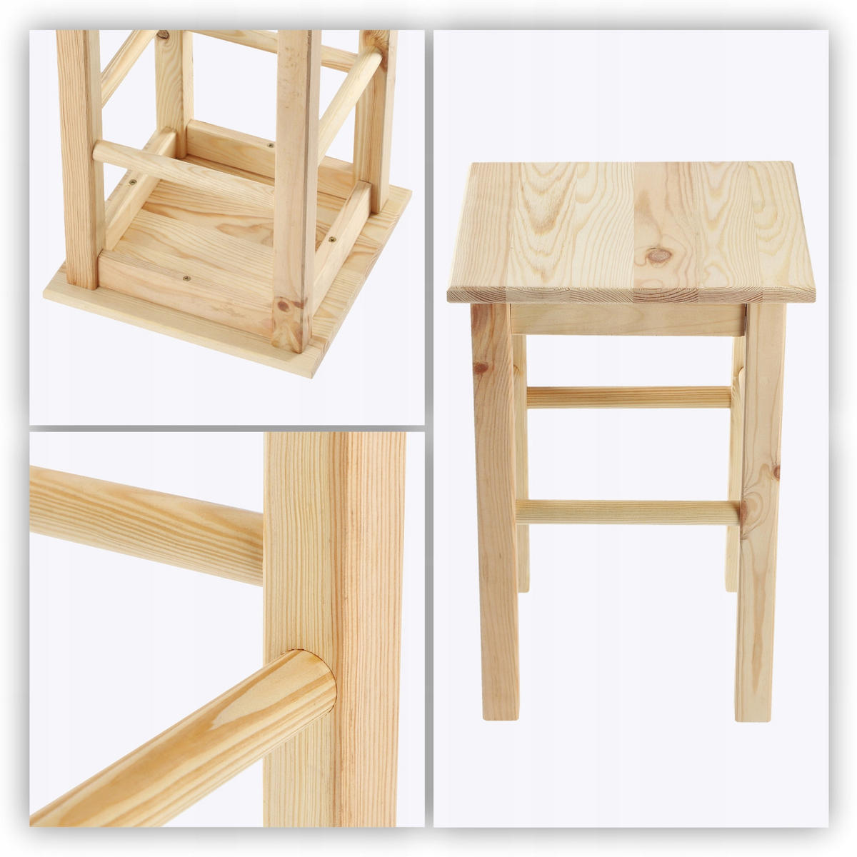 KÜCHENHOCKER aus Holz 44 x 30 cm - Naturfarben, Holz (30/44cm) - KADAX