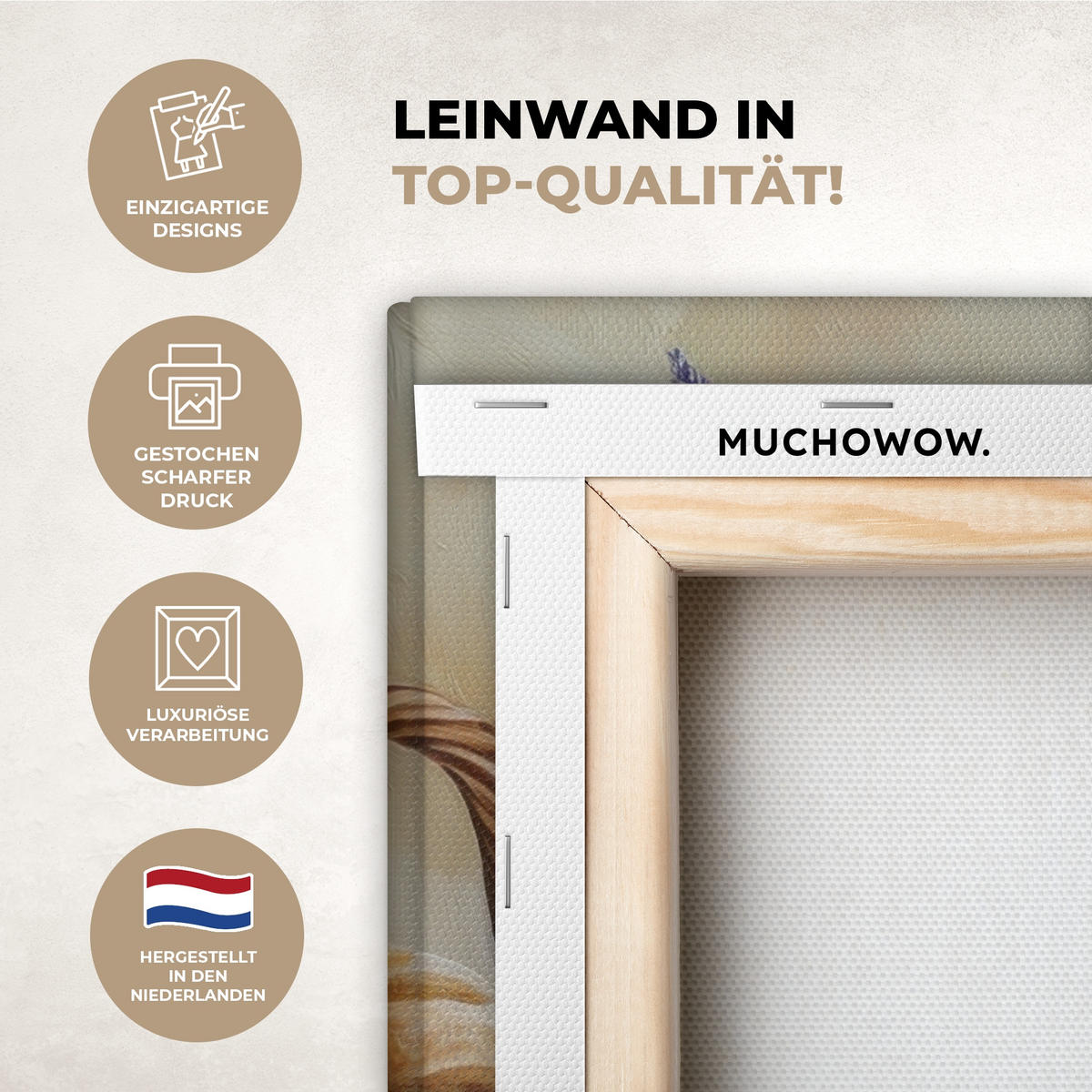 LEINWANDBILD Lavendel - Brot - Stilleben 30x40 cm - Flieder, Textil (30/40cm) - MuchoWow