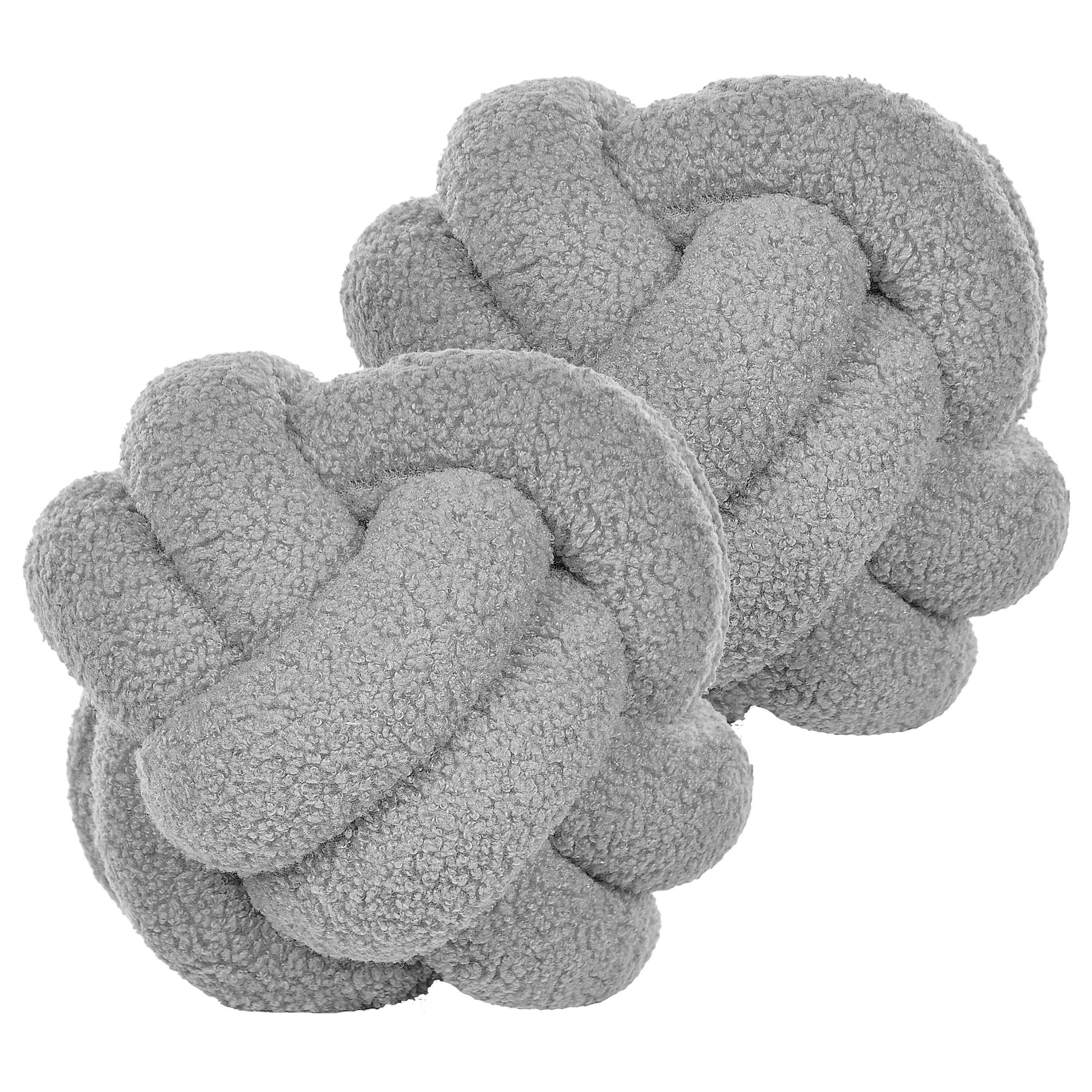 DEKOKISSEN 2er-Set Grau 19/19 cm Malni - Grau, Textil (19/19cm) - Beliani