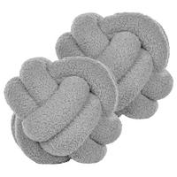 DEKOKISSEN 2er-Set Grau 19/19 cm Malni - Grau, Textil (19/19cm) - Beliani