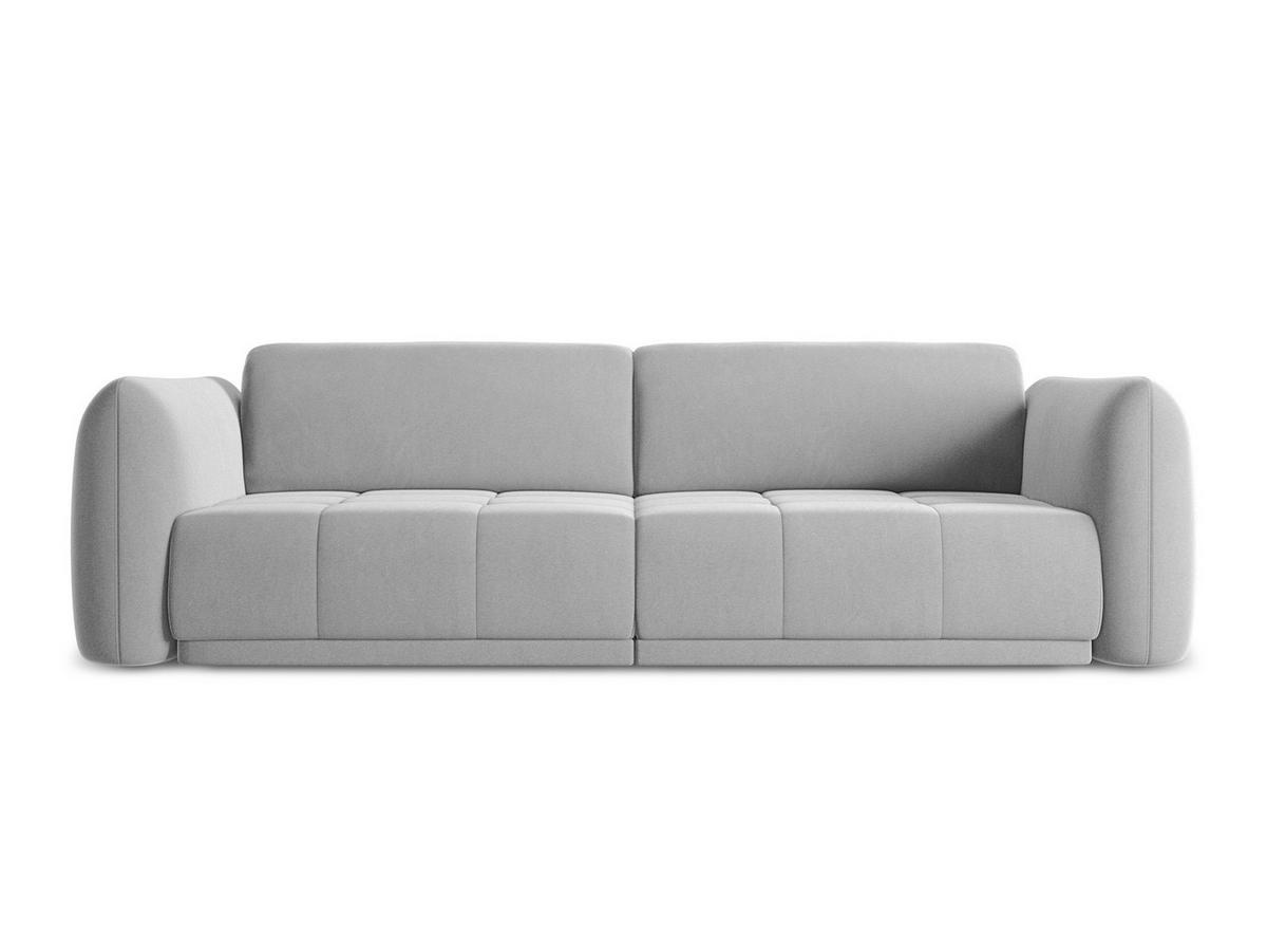 3-SITZER SOFA Samt Stoff Grau - Schwarz/Grau, Kunststoff/Textil (210/74/105cm) - Makamii