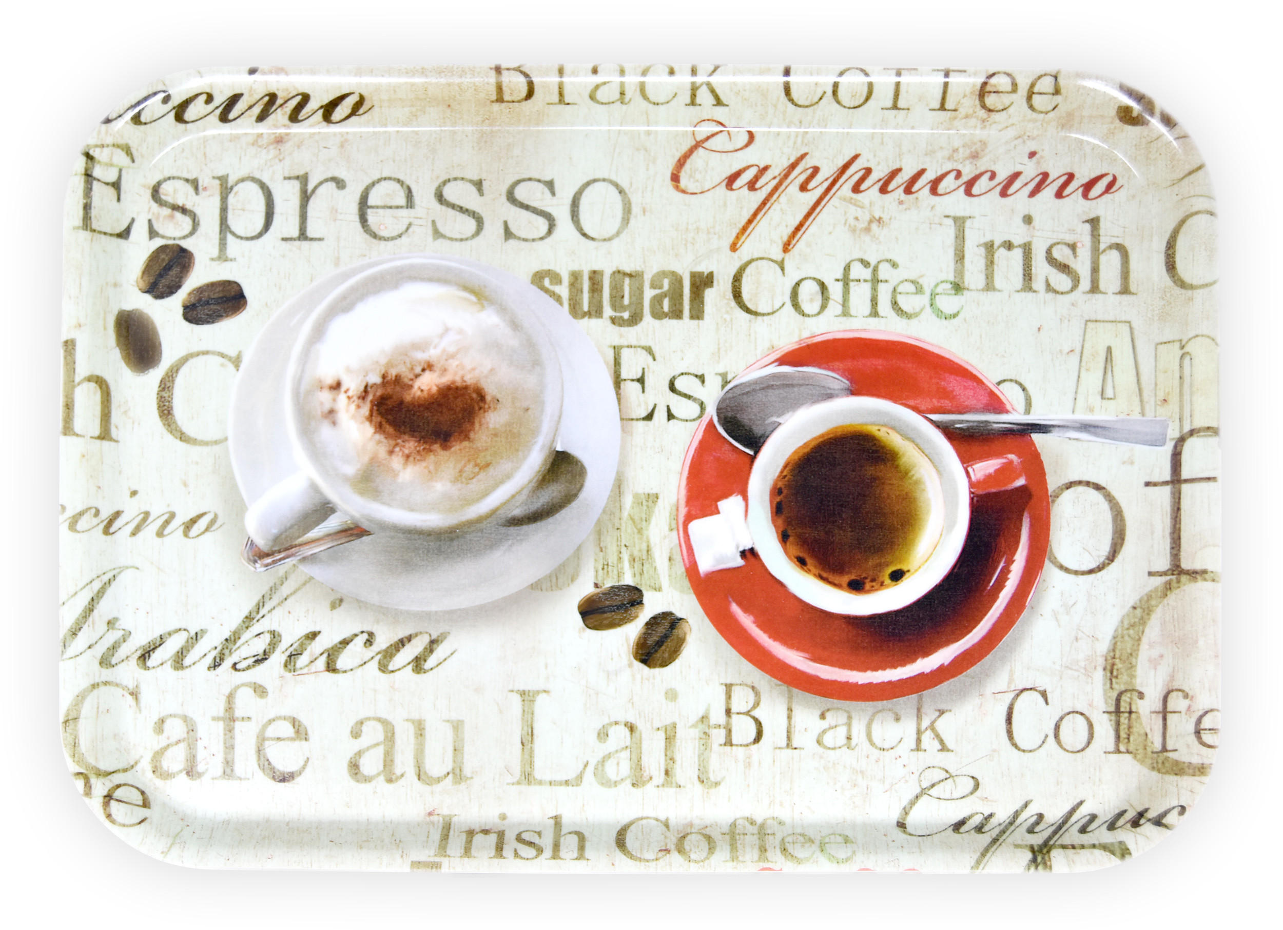 TABLETT Espresso, rechteckige Melamin Serviertablett 38x26 cm - Braun, Kunststoff (26/2/38cm) - Lashuma