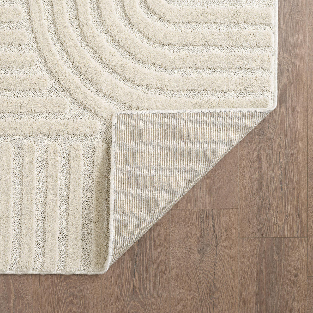 TEPPICH Hochflor Skandi-Boho Muster Polypropylen Wohnzimmer Creme Läufer 80x250 - Creme, Textil (80/250cm) - KADIMA DESIGN