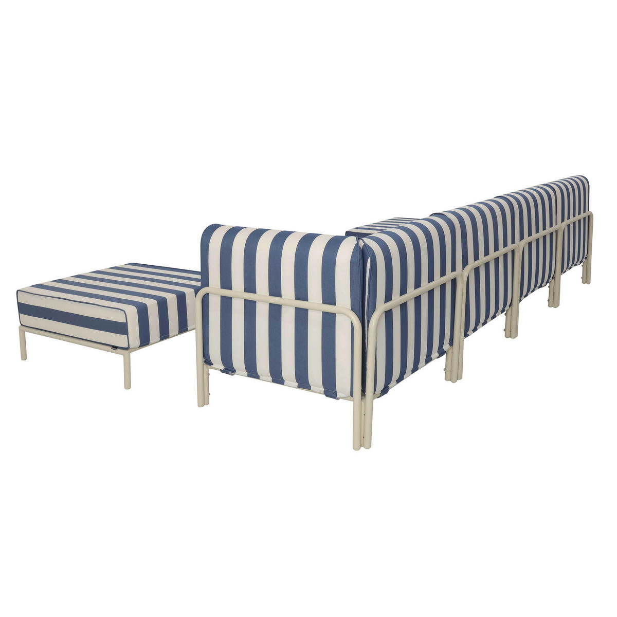 GARTENSOFA mit 5 Sitzplätzen, Blau - Blau, Textil - Oviala