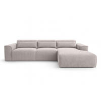 ECKSOFA L Form Ruyam Creme 310/165/78 cm – Schlaffunktion Rechts - Creme/Schwarz, Kunststoff/Textil (310/170cm) - AX Living