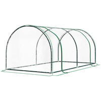 FOLIENGEWÄCHSHAUS, Transparent+Grün, kunststoff(Folie), Stahl(Gestell) - Grün, Metall (100/80/200cm) - Outsunny