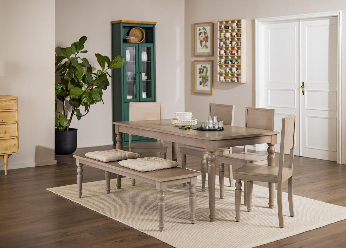 ESSTISCH - Mango massiv - Mango Braun - Graubraun, Holz (90/175/76cm) - home24