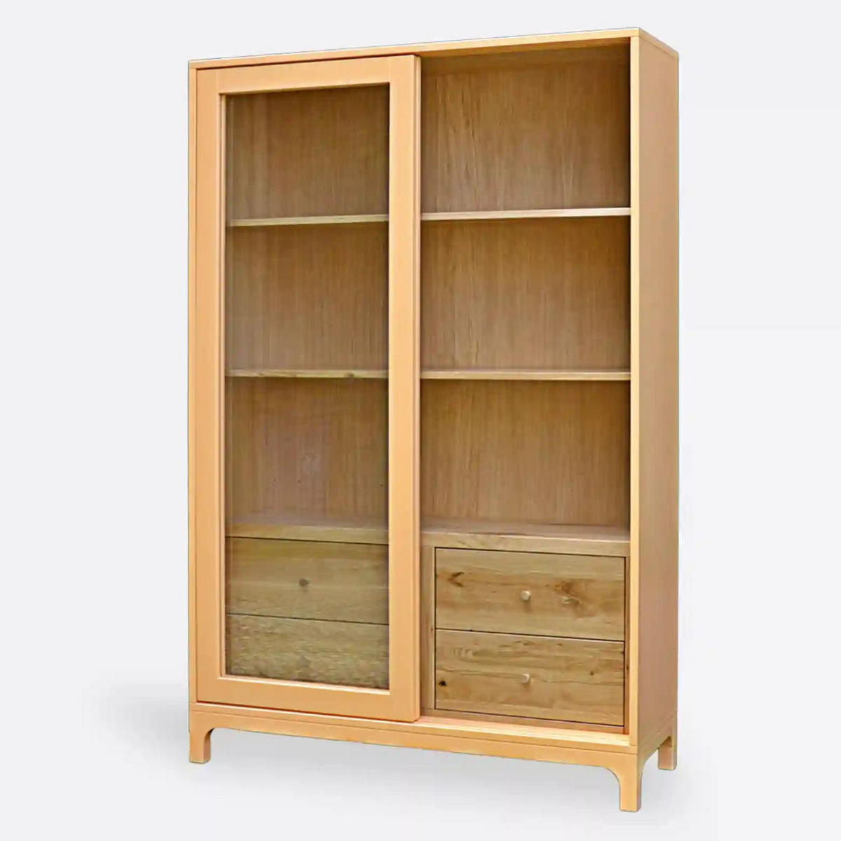 VITRINE mit Schiebetüren - Anrichte COSTA - Eichefarben, Holz (120/200/45cm) - Rawood Furniture