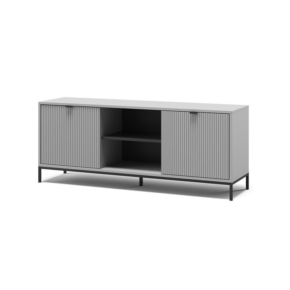LOWBOARD Eliza Grau 150 x 60 cm mit 2 Türen - Grau, Holzwerkstoff (150/60/40.1cm) - Vicco