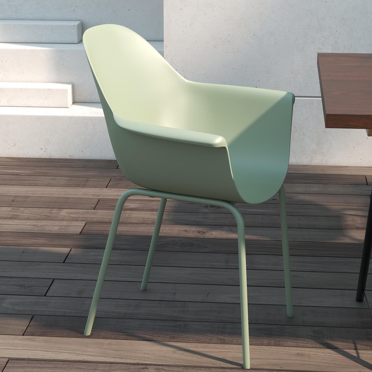 GARTENSTUHL, Stahl, Kunststoff, Grün - Grün, Metall (55/84/59cm) - Outsunny