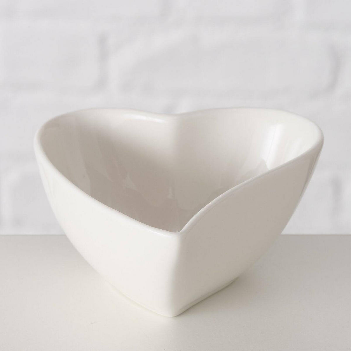 SCHALE Linora - Weiß, Keramik (5cm) - Boltze Home