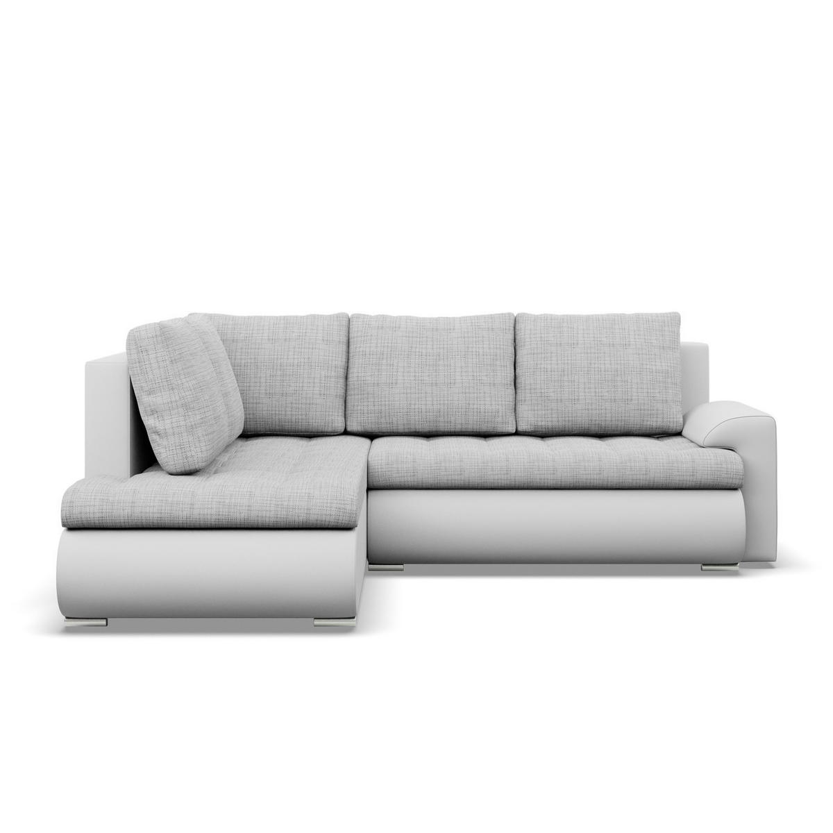 ECKSOFA LINKS MIT SCHLAFFUNKTION FORESTA, Grau + Grau - Hellgrau/Grau, Textil (230/200cm) - Mebligo