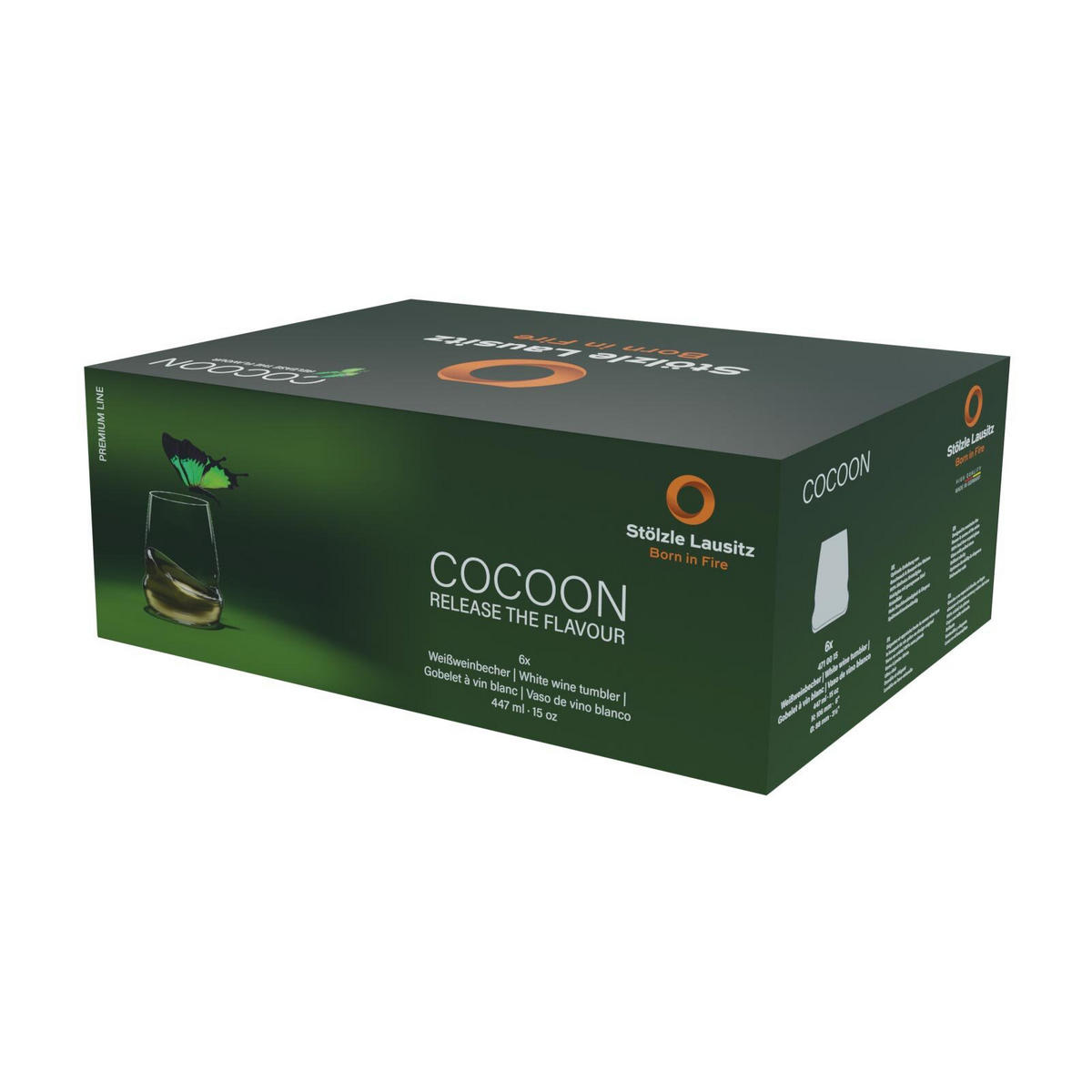 WEISSWEINBECHER Cocoon transparent 447 ml 6er Set - Transparent, Glas (0.446L) - Stölzle Lausitz