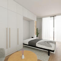 SCHRANKBETT Morphy Einbaubares 140x190 Vertikal - Weiß, Holz/Metall (140/190cm) - WallBedKing