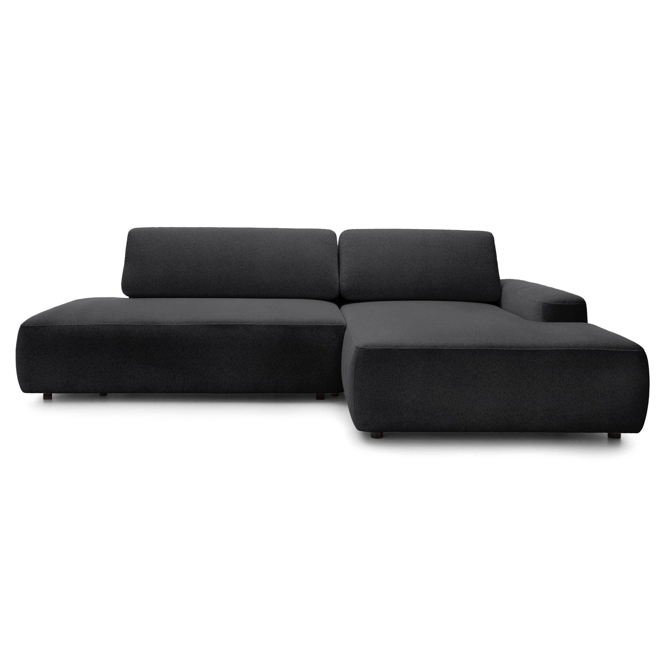 Pillovely Ecksofa Schwarz 276x82x164 cm