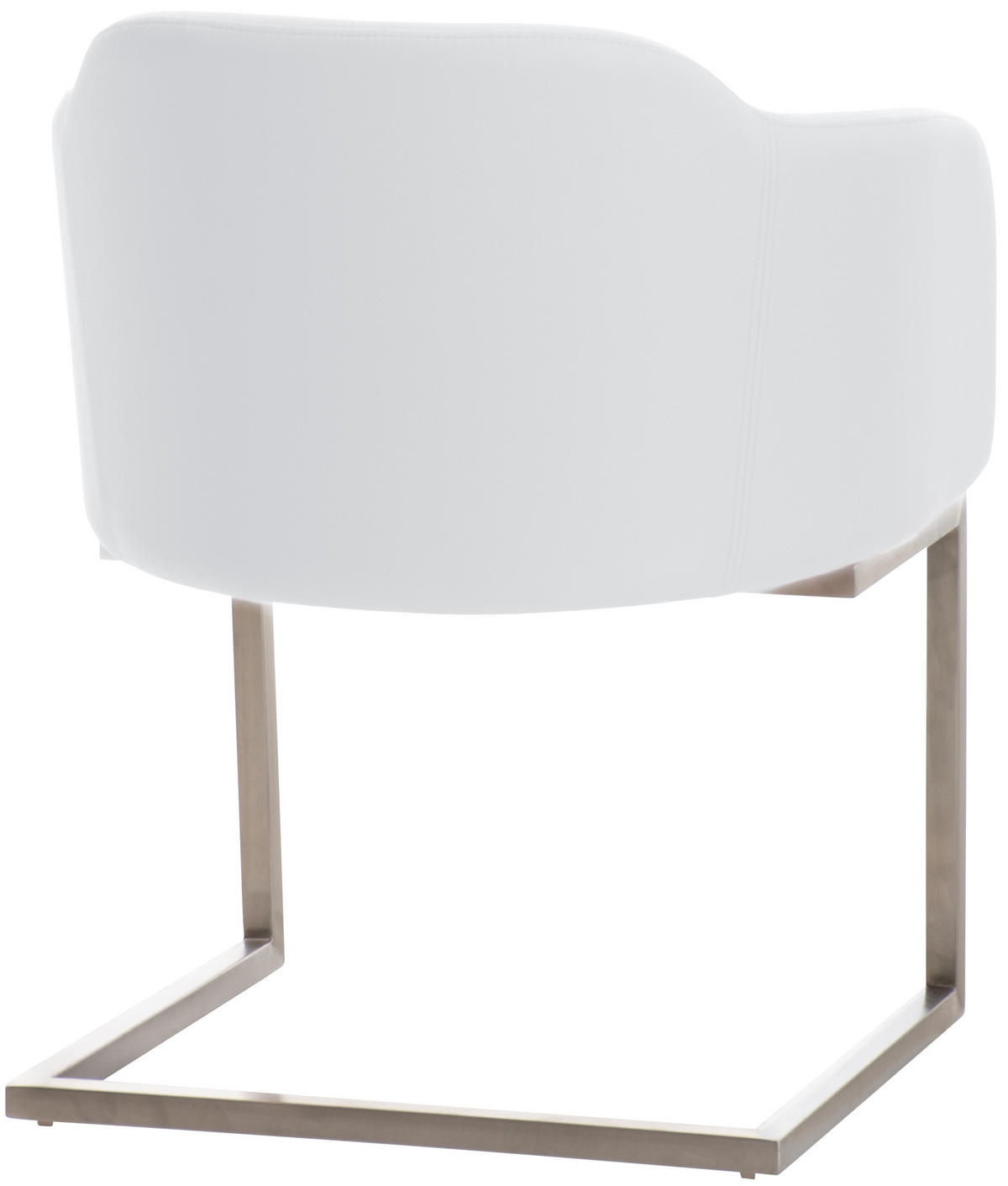 SCHWINGSTUHL Lederlook Weiß - Edelstahlfarben/Weiß, Textil/Metall (45/84/52cm) - CLP