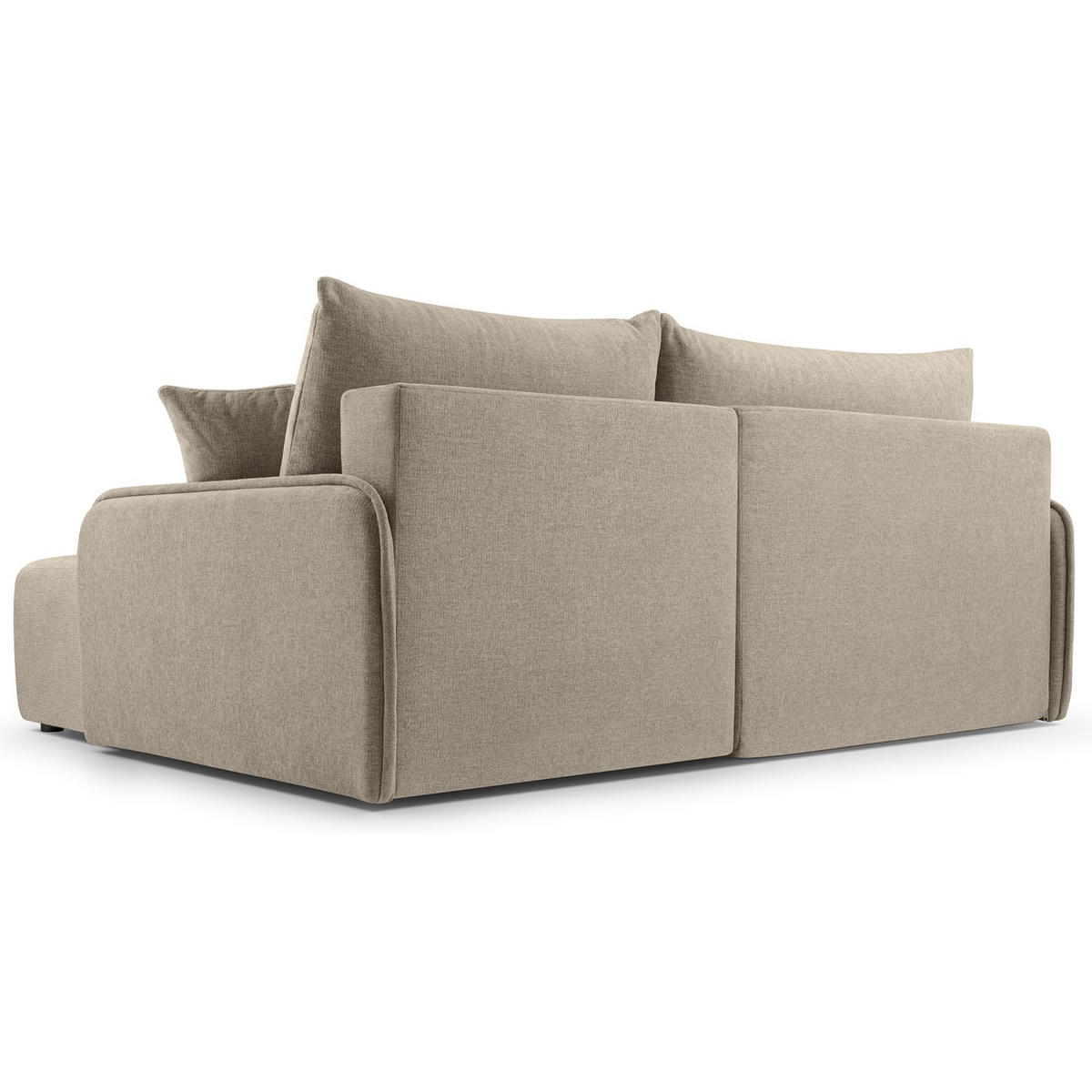 ECKSOFA Netarro, Dunkelbeige Chenille, rechtsseitig - Beige/Schwarz, Kunststoff/Textil (198/147cm) - Selsey