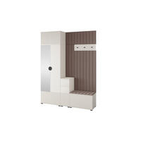 GARDEROBE Ritmo version 8 gefräste Kleiderschrank mit Polsterplatten Braun - Beige/Braun, Holzwerkstoff (170/225/40cm) - Jerpax