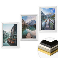WANDBILDER 3er-Set - 40x60 cm Weißer Rahmen - See Berge Holzboote - Weiß, Kunststoff (40/60cm) - ArtPrintCave