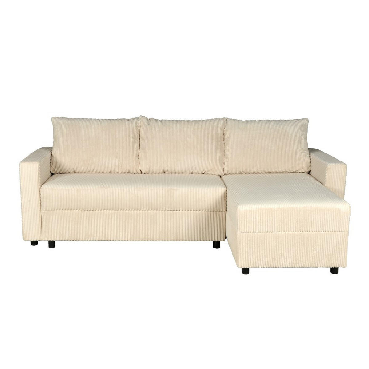 ECKSOFA THEO/ umwandelbar und wendbar, mit Truhe in Cord - Beige - Beige, Textil (145/230cm) - Weber Industries