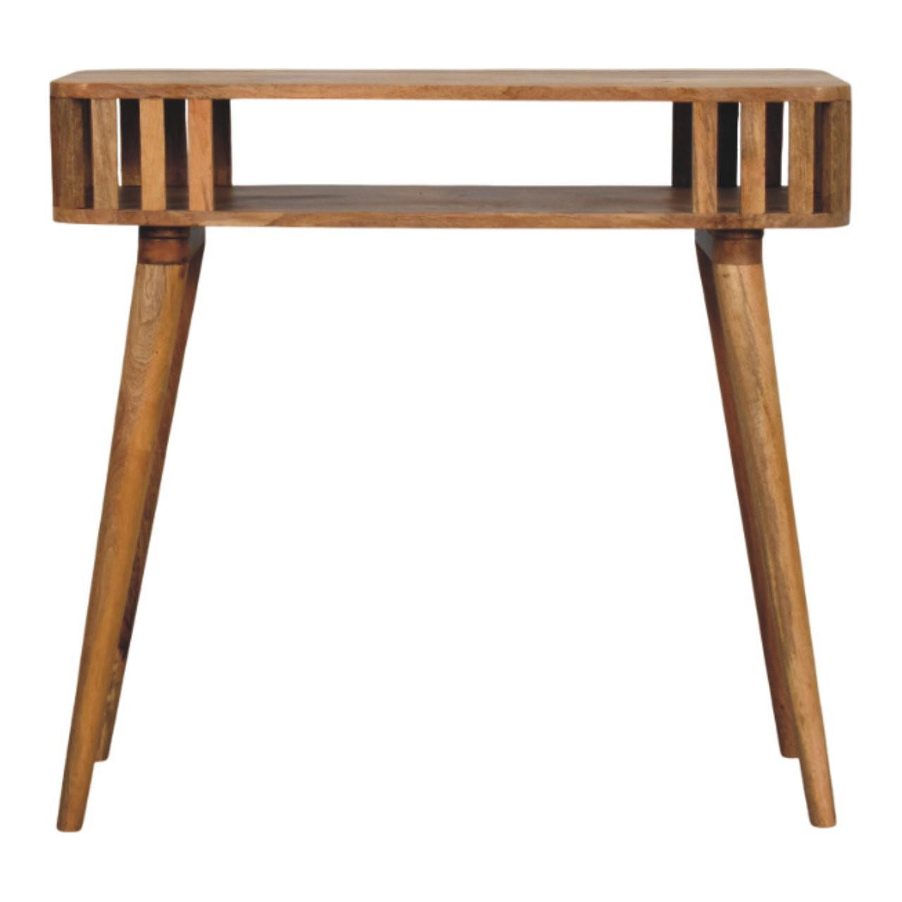 KONSOLENTISCH mit Eichenoptik-Finish, 1 offene Ablage, hellbraun. - Hellbraun/Braun, Holz (35/85/80cm) - Artisan Furniture