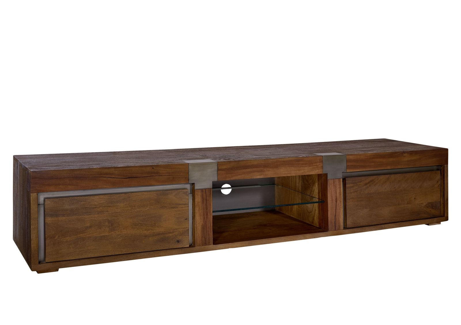 TV-BOARD Mango 205x48x39 braun lackiert Amsterdam #02 - Braun, Holz (205/39/48cm) - Massivmoebel24