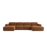 ECKSOFA Cursal U-Form, Stoff Salvador, Dunkelbraun - Dunkelbraun, Holz (364/166cm) - Kaiser Möbel